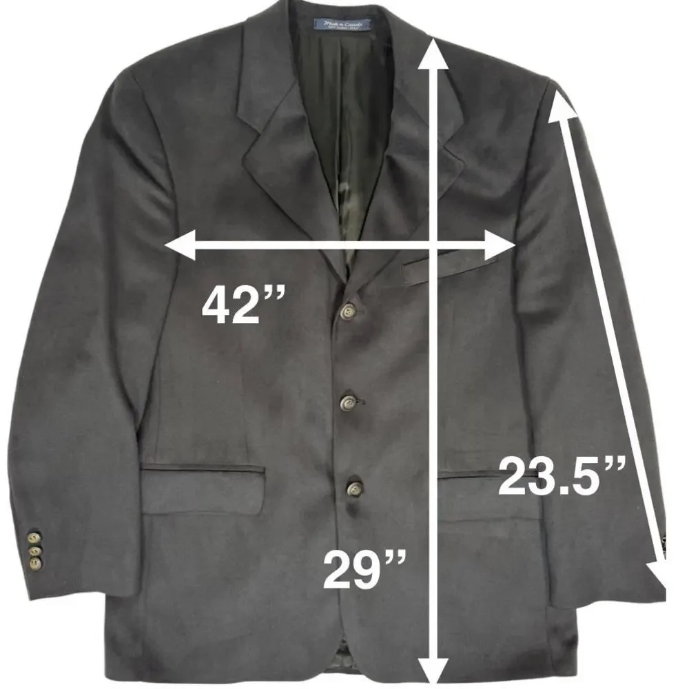 Vintage 90s Men's 42R Black Velour Blazer Jacket Lord & Taylor Fifth Ave